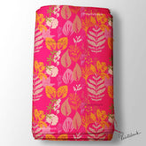 Hot Pink Designer Floral Digital Printed Fabric For Dress